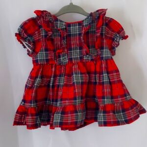 Janie and Jack Holiday tartan dress 12-18 months
